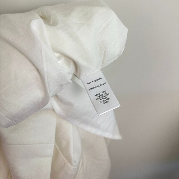 ASTR the Label Bow Detail Smock Bodice Cotton Blend Dress in White Size Medium - Picture 8 of 8